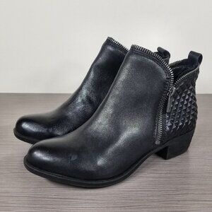 Lucky Brand Bartalino Bootie, Black Leather, Womens Size 6 M / 36